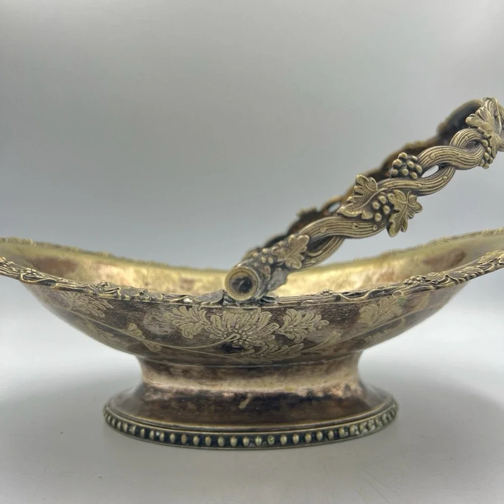 Antique Brechtel & Ran Silverplate Bridal Basket‎ 12